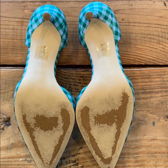 JCrew green/blue gingham D’Orsay heels - Picture 4 of 4
